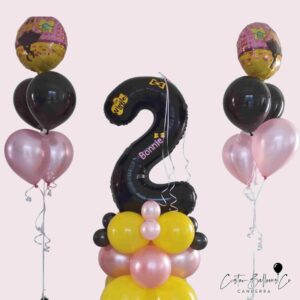 Birthday Party Bundle - Number Column plus floor helium balloons bouquet