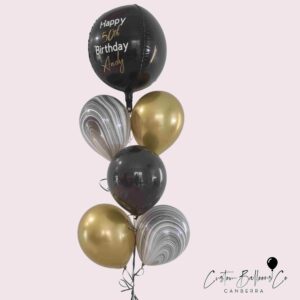 Personalised orbz Helium balloon bunch